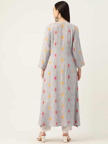 Geometric Mirror Work Kurta - RueCollections